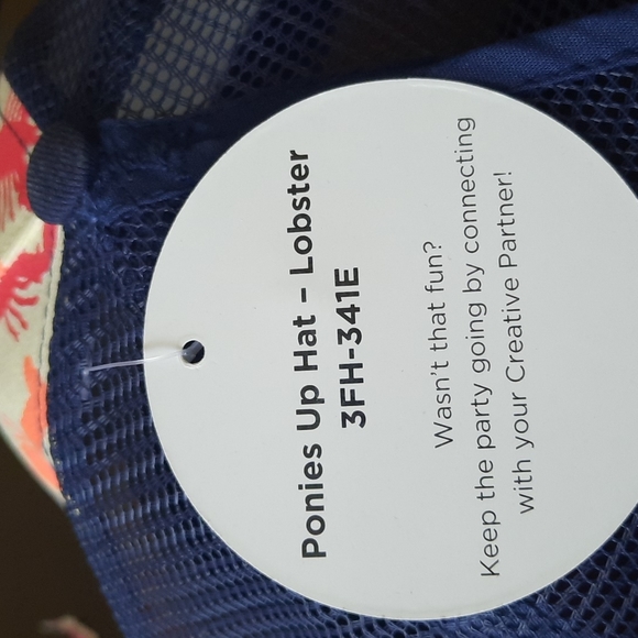 Initials Inc. Ponies Up Hat-Lobster. Adjustable - Picture 4 of 5